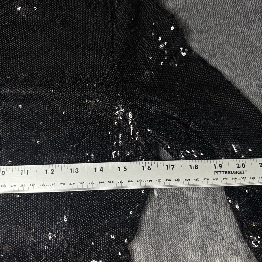 L'ECOLE DES FEMMES Women's Size Large Black Sequin Turtleneck Zip Back Dress - Picture 4 of 16